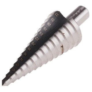 RS PRO HSS Step Drill Bit 6 to 30 mm Cone Shank Bright Finish 123-8509