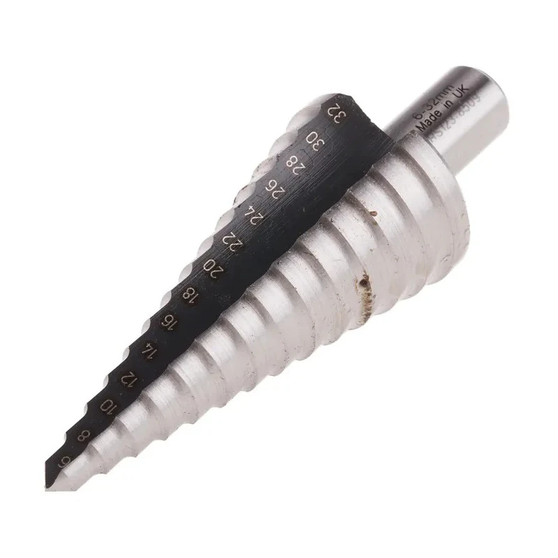 RS PRO HSS Step Drill Bit 6 to 30 mm Cone Shank Bright Finish 123-8509
