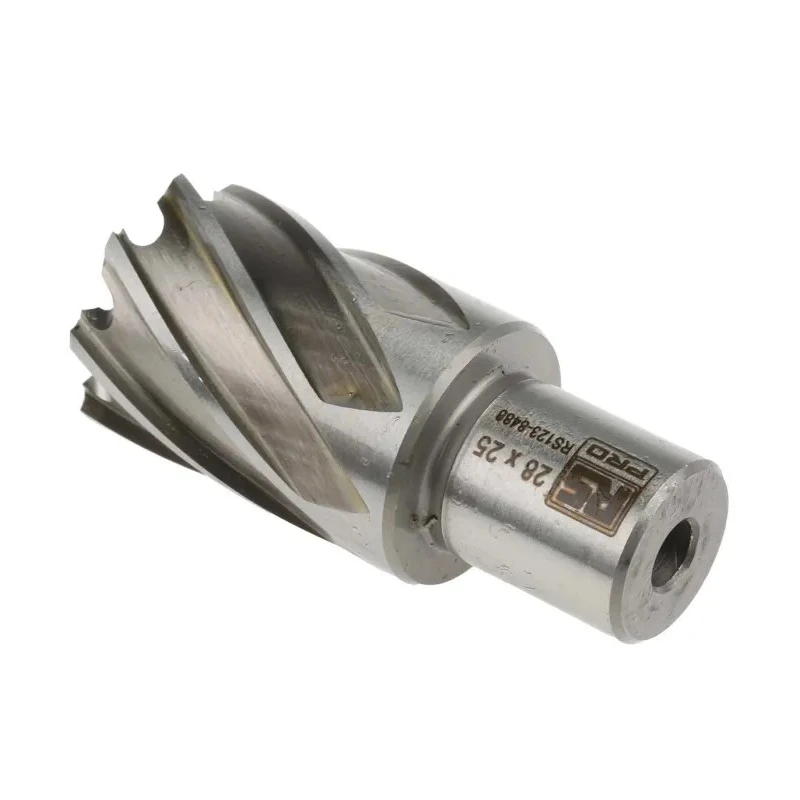RS PRO High-Speed Steel Magnetic Drill Bit 28 mm Cutter Diameter 25 mm Cutting Depth Bright Finish Straight Flute 123-8488