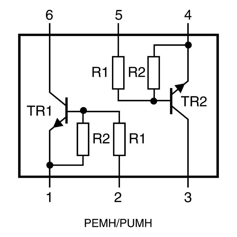 Nexperia Digital Transistor 100 mA NPN 50 V 6-Pin UMT PUMH2,115