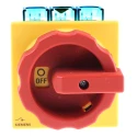 Siemens 3-Pole Panel Mount Isolator Switch IP65, 125A, 45kW, 690V AC, Red Handle 