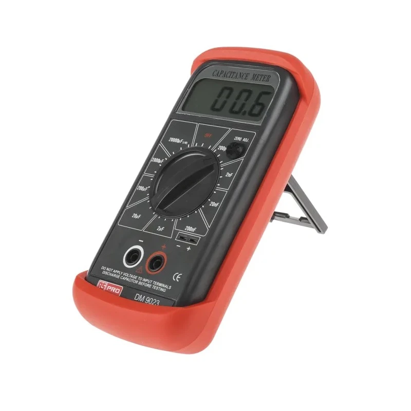 RS PRO Handheld Capacitance Meter 20 mF, Accurate ±1%, Battery Life 200h, LCD Display 123-8770