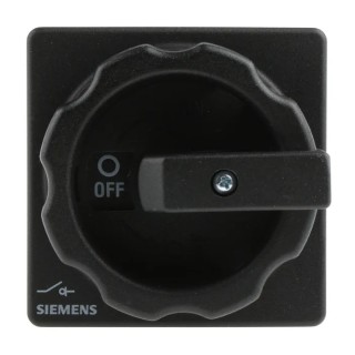Siemens 3-Pole Panel Mount Isolator Switch IP65, 25A, 9.5 kW, 690V AC, Black Handle 