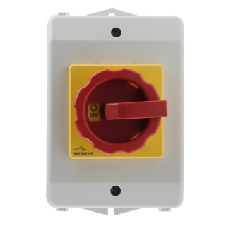 Siemens 3-Pole Front Isolator Switch, IP65 Rated, 16A Current, 7.5 kW Power 