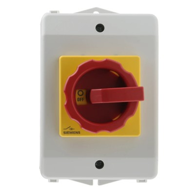 Siemens 3-Pole Front Isolator Switch, IP65 Rated, 16A Current, 7.5 kW Power 