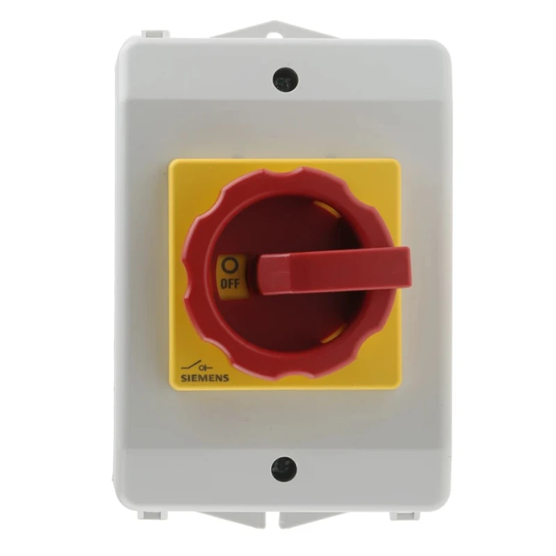 Siemens 3-Pole Front Isolator Switch, IP65 Rated, 16A Current, 7.5 kW Power 