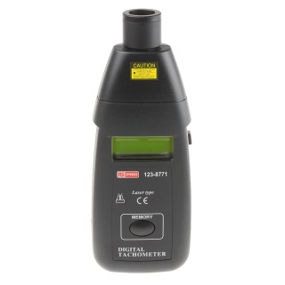 RS PRO Laser Tachometer Best Accuracy ±0.05 %, 1.5V AA Battery Powered, LCD Display, Max Speed 99999rpm 123-8771