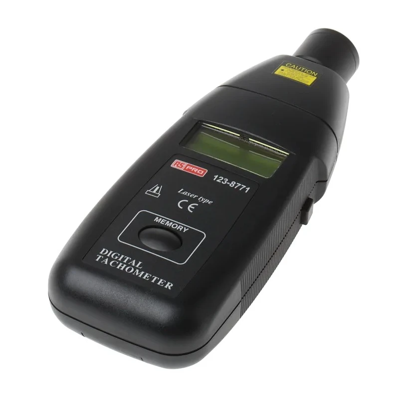 RS PRO Laser Tachometer Best Accuracy ±0.05 %, 1.5V AA Battery Powered, LCD Display, Max Speed 99999rpm 123-8771