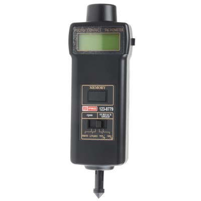 RS PRO Digital Optical and Contact Tachometer Best Accuracy ±0.05% LCD Display 99999rpm 123-8779