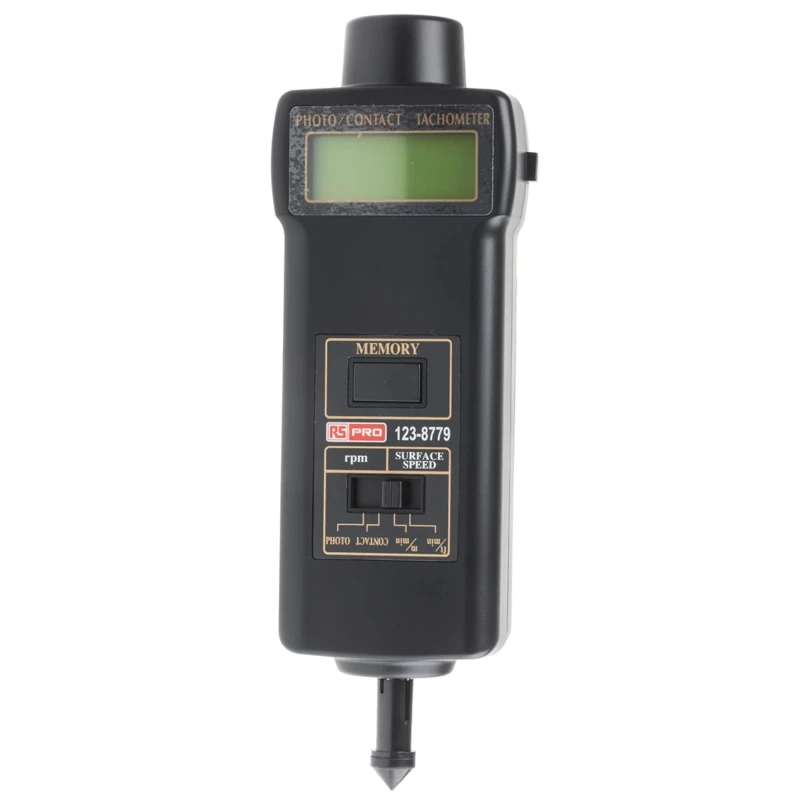 RS PRO Digital Optical and Contact Tachometer Best Accuracy ±0.05% LCD Display 99999rpm 123-8779