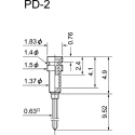 Mac 8 PD Series Straight Through Hole Socket Pin Solder 12A Beryllium Copper Alloy Gold Plated PD-2