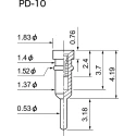 Mac 8 PD Series Straight Through Hole Socket Pin Solder 12A Current Gold Plated Beryllium Copper PD-10