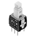 Alps Alpine Push Button Switch, Latching, PCB Mount, DPDT, 30 V dc, White Actuator, SPPH420100