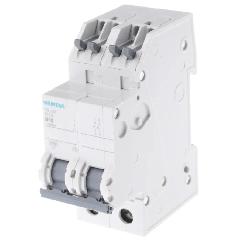 Siemens SENTRON Miniature Circuit Breaker 2-Pole 10A Type B 400V AC 60V DC 6 kA Breaking Capacity 5SJ6210-6KS