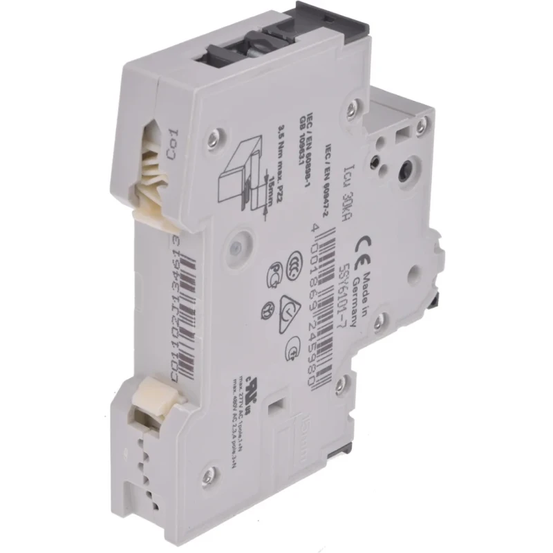 Siemens SENTRON Miniature Circuit Breaker, 1-Pole, 1A, Type C, 400V AC, 72V DC, 6 kA Breaking Capacity 5SY6101-7