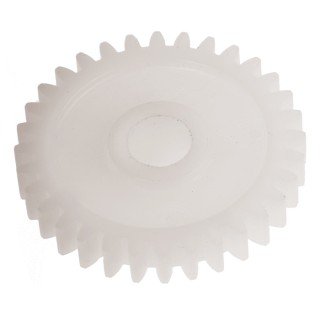 RS PRO Polyoxymethylene 32 Teeth Spur Gear 0.8 Module 6mm Bore 25.6mm Pitch Diameter 12mm Hub Diameter 521-7326