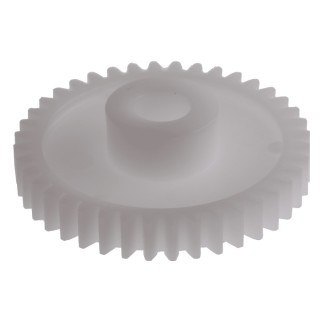 RS PRO Polyoxymethylene 40 Teeth Spur Gear, 1 Module, 8mm Bore Diameter, 40mm Pitch Diameter, 16mm Hub Diameter 521-7584