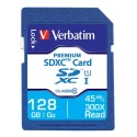 Verbatim 128 GB SDXC SD Card UHS 1 U1 Class 10 300x Speed Rating 44025