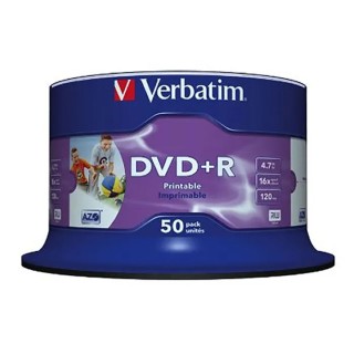 Verbatim DVD+R Blank DVD Discs 4.7GB 16X Speed 50 Pack Spindle 43512