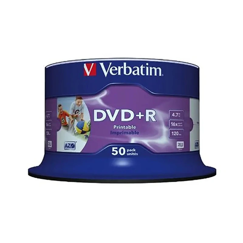 Verbatim DVD+R Blank DVD Discs 4.7GB 16X Speed 50 Pack Spindle 43512