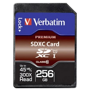 Verbatim 256 GB SDXC SD Card Class 10 UHS 1 U1 44026