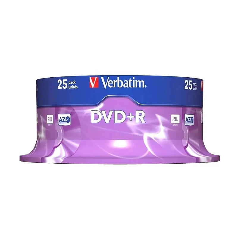 Verbatim DVD+R Blank DVD 4.7 GB 16X Speed, 25 Per Pack 43500