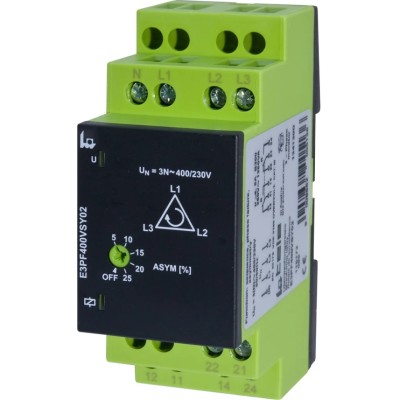 Tele Monitoring Relay 3 Phase 400 V AC Monitor Range DPDT DIN Rail Mount E3PF400VSY02