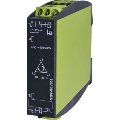 Tele Monitoring Relay 3 Phase DPDT DIN Rail 230V AC 400V AC G2PF400VS02