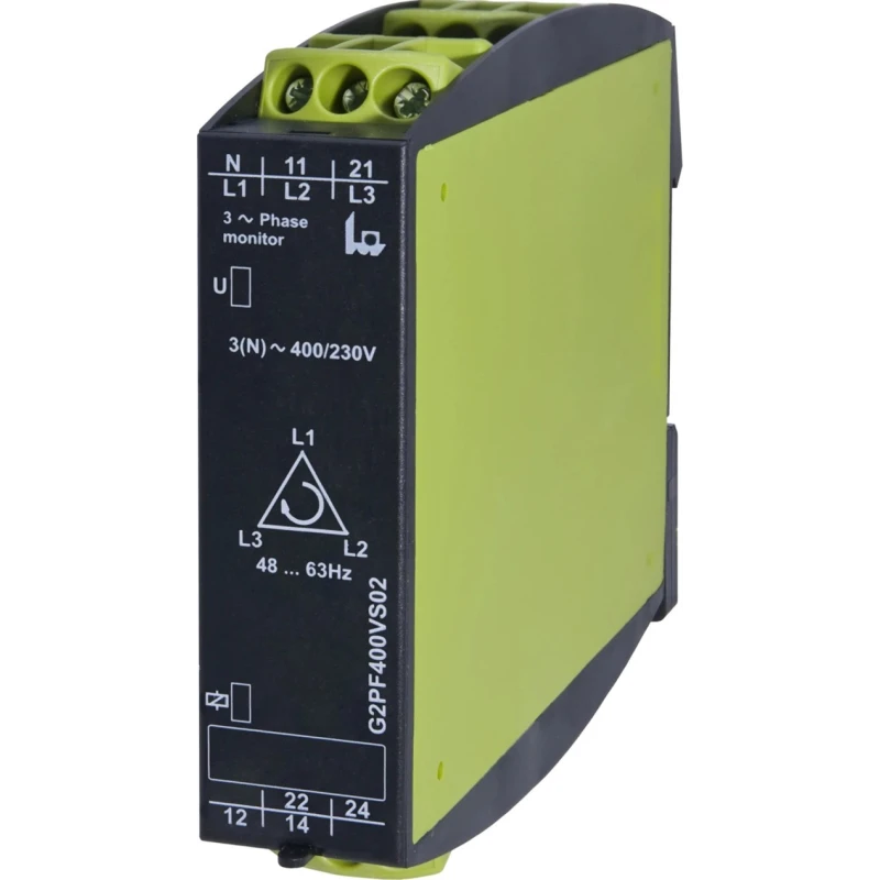 Tele Monitoring Relay 3 Phase DPDT DIN Rail 230V AC 400V AC G2PF400VS02