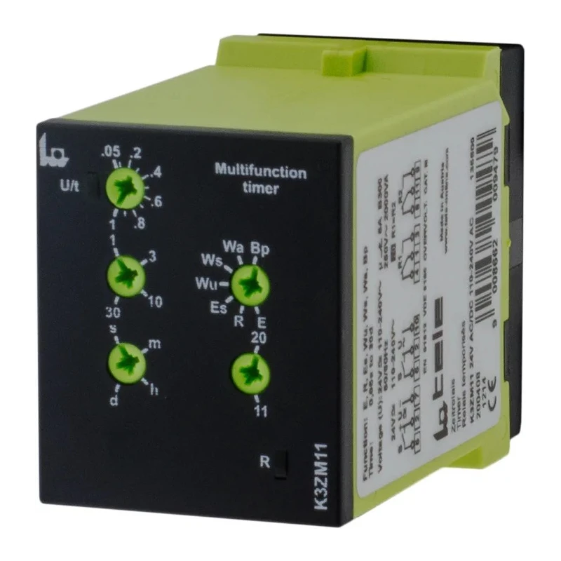 Tele Multifunction Timer Relay 2-Contact, 24 V DC, 110 V AC, 24 V AC, 240 V AC, Time Range 1 s to 30 Days K3ZM11