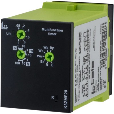 Tele K3ZMF20 Series Multifunction Screw Timer Relay, 2-Contact, 24 V AC/DC, 1 s to 100 h Time Range, 7 Functions K3ZMF20