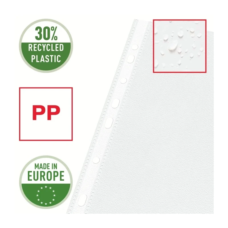Esselte Document Wallet 230mm Reinforced Hole Edge Recyclable Polypropylene 0.09 mm Thickness 55213