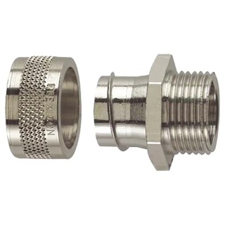 Flexicon Nickel Plated Brass Conduit Fitting, 75 mm Nominal Size, Thread Size M75, IP54 Protection FSU75-M75-M