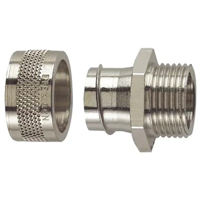Flexicon Nickel Plated Brass Conduit Fitting, 75 mm Nominal Size, Thread Size M75, IP54 Protection FSU75-M75-M