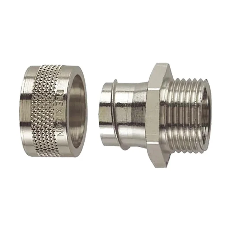 Flexicon Nickel Plated Brass Conduit Fitting, 75 mm Nominal Size, Thread Size M75, IP54 Protection FSU75-M75-M