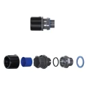 Flexicon Conduit Fitting Black Polyamide 66, 16 mm Nominal Size, M16 Thread, IP68 IP66 IP67 IP69, Series FPAU FPAU16-BM16B