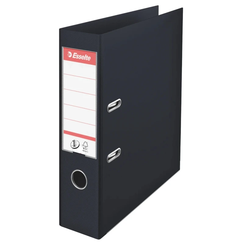 Esselte Black A4 Lever Arch Ring Binder 75mm Spine Width, Capacity 500 Sheets, Model 811370