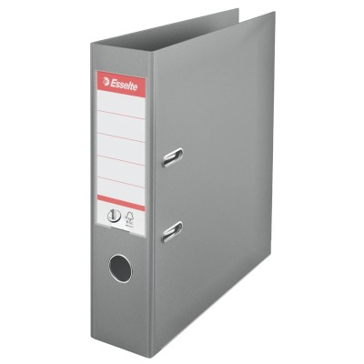 Esselte Grey A4 Lever Arch Ring Binder with 75mm Spine Width, 2 Rings, FSC Certified 811380