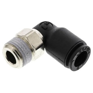 Legris LF3000 Series Male Pneumatic Fitting Nickel Plated Brass 3/8 in Threaded-to-Tube R LF3000