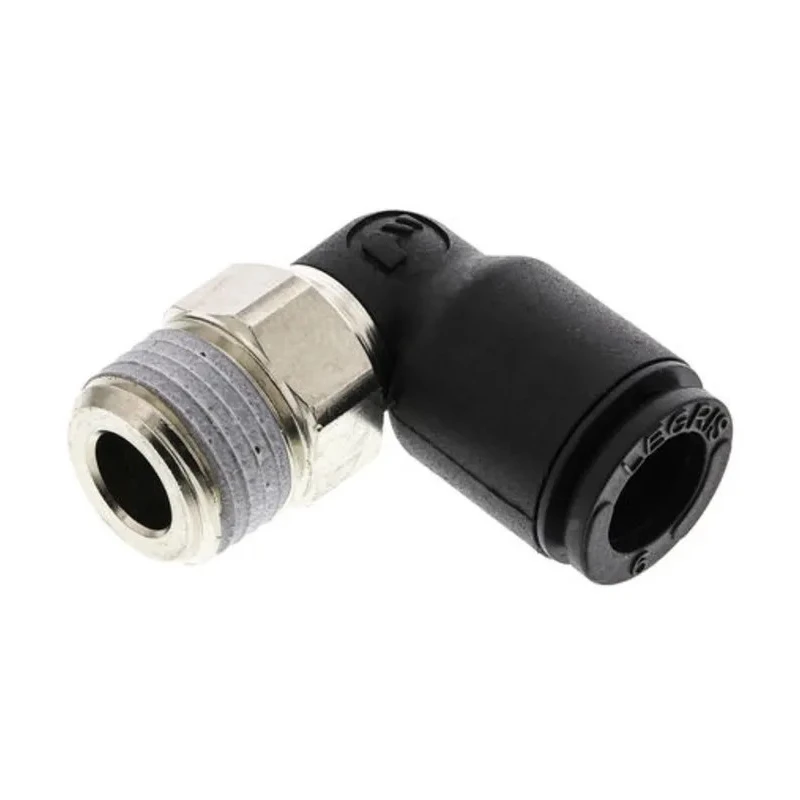 Legris LF3000 Series Male Pneumatic Fitting Nickel Plated Brass 3/8 in Threaded-to-Tube R LF3000