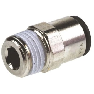 Legris LF3000 Series Male Pneumatic Brass Fitting, 3/8 in R Thread, Push-In Tube 16 mm LF3000