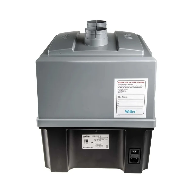Weller Solder Fume Extractor Accessory Zero Smog TL, 230V, 120W, 190m³/h Air Flow, F7 Pre Filter FT91013699N