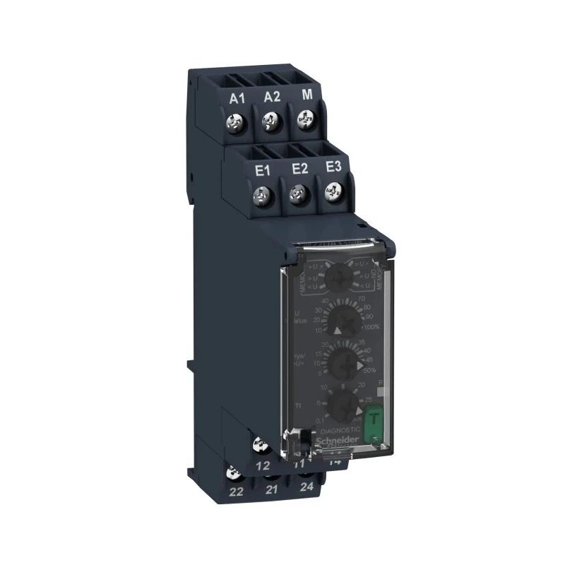 Schneider Electric Monitoring Relay 1 Phase DPDT DIN Rail 24V AC 240V AC RM22UA33MR