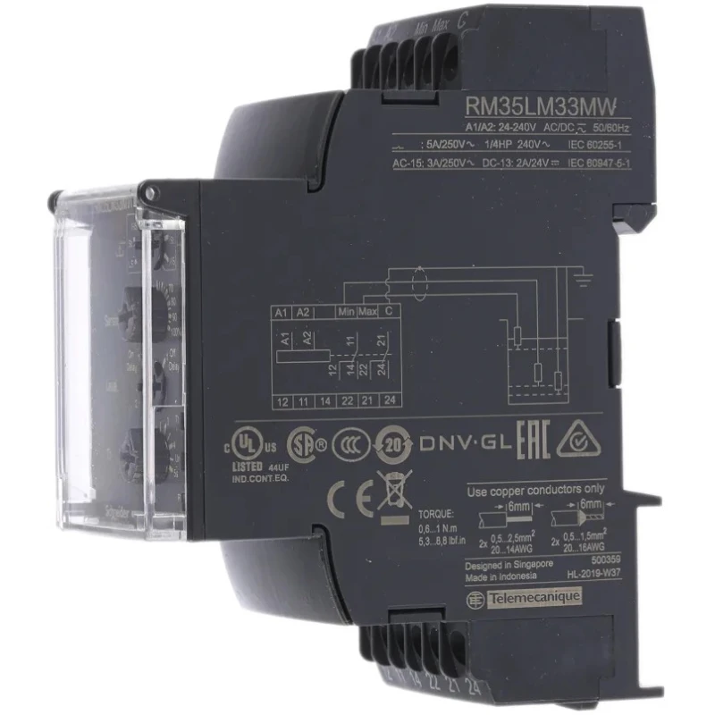 Schneider Electric Monitoring Relay 1 Phase DPDT DIN Rail 24V AC 240V AC RM35LM33MW