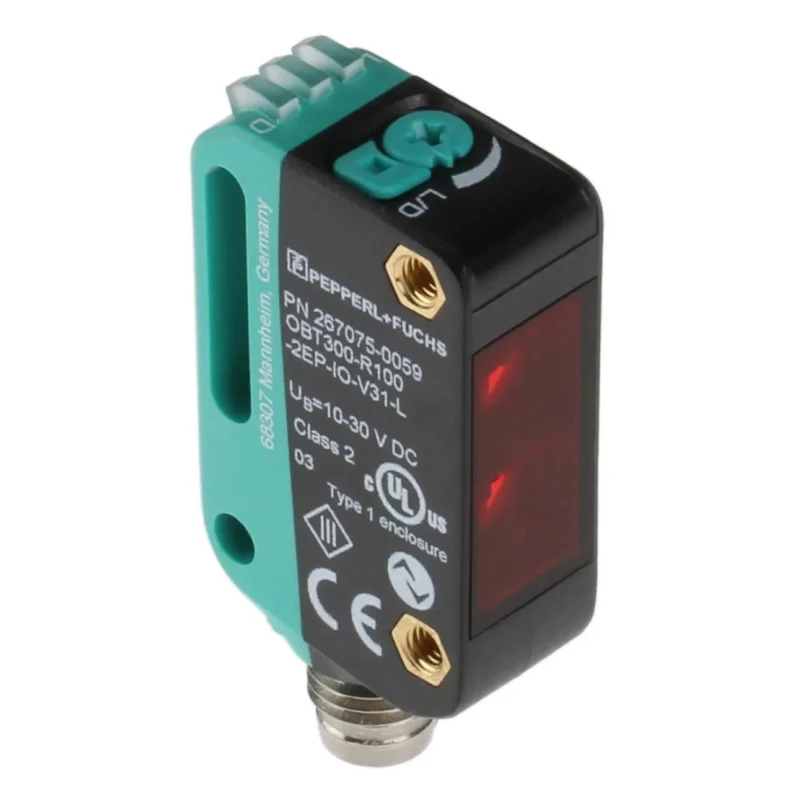 Pepperl + Fuchs Background Suppression Photoelectric Sensor Block Sensor 7 mm to 300 mm NPN/PNP OBT300-R100-2EP-IO-V31-L