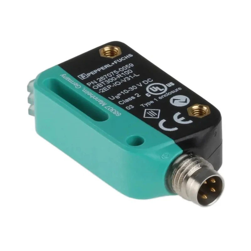 Pepperl + Fuchs Background Suppression Photoelectric Sensor Block Sensor 7 mm to 300 mm NPN/PNP OBT300-R100-2EP-IO-V31-L