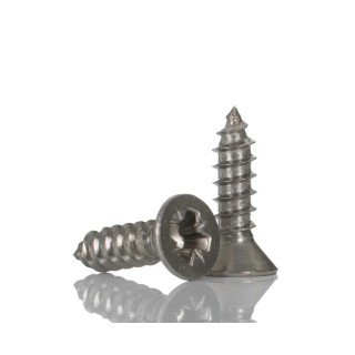 RS PRO Stainless Steel Countersunk Head Pozidriv Self-Tapping Screw Thread Size 6 Length 13 mm Grade A4 522-1319