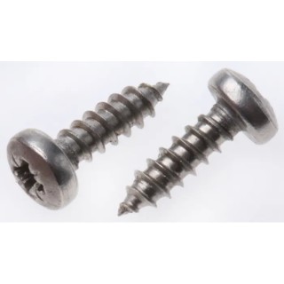 RS PRO Plain Stainless Steel Pan Head Self-Tapping Screw 9.5 mm Thread Size 4 522-1325
