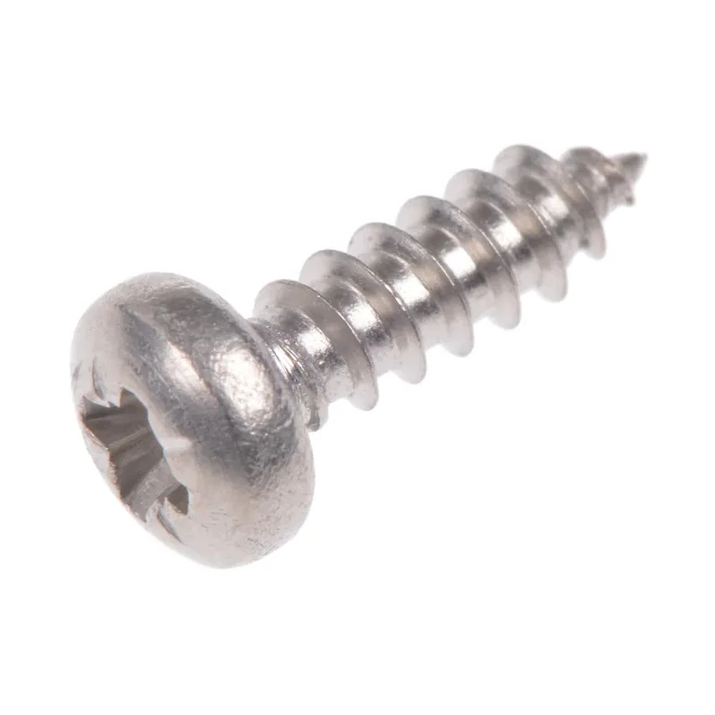 RS PRO Plain Stainless Steel Pan Head Self-Tapping Screw 9.5 mm Thread Size 4 522-1325