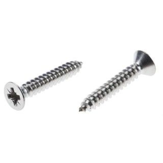 RS PRO Stainless Steel Countersunk Head Pozidriv Self-Tapping Screw 25 mm Thread Size 8 Model 522-1375